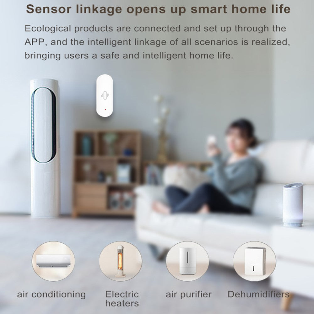 VB02 Tuya WiFi Door Vibration Sensor Smart Real-Time Detection APP Remote Motion Shock Alarm Device
