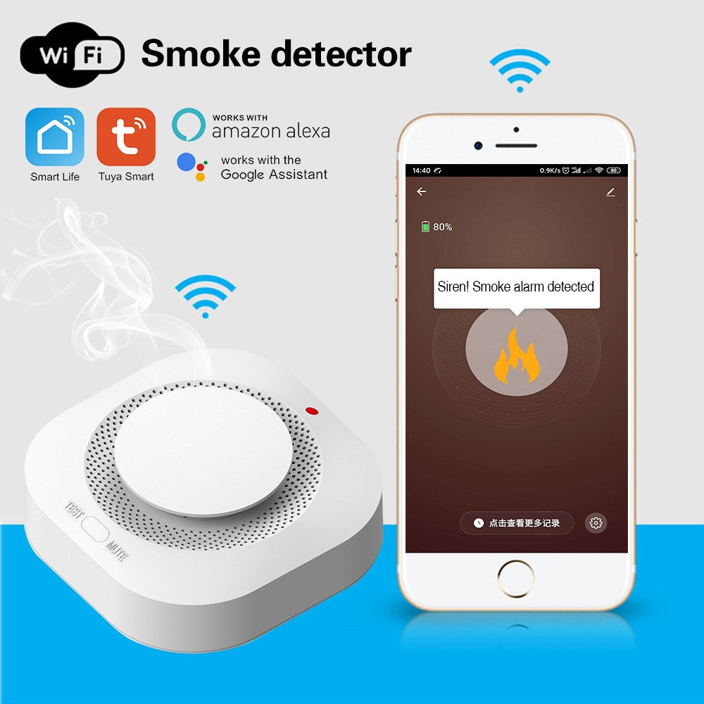 SM441W WiFi Smoke Detector Smart Home Alarm System Multi-Scene Smoke Sensor