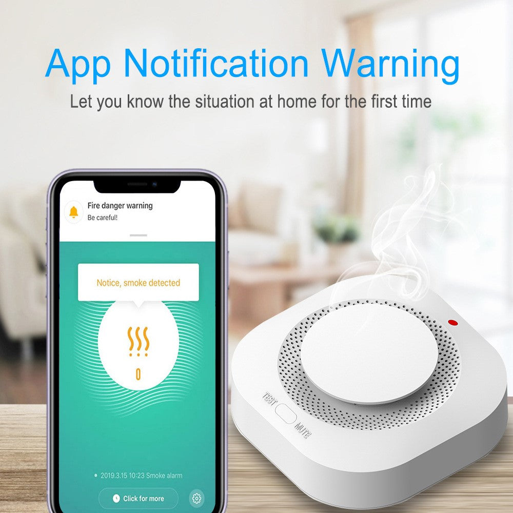 SM441W WiFi Smoke Detector Smart Home Alarm System Multi-Scene Smoke Sensor