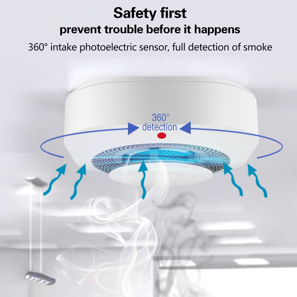 SM441W WiFi Smoke Detector Smart Home Alarm System Multi-Scene Smoke Sensor