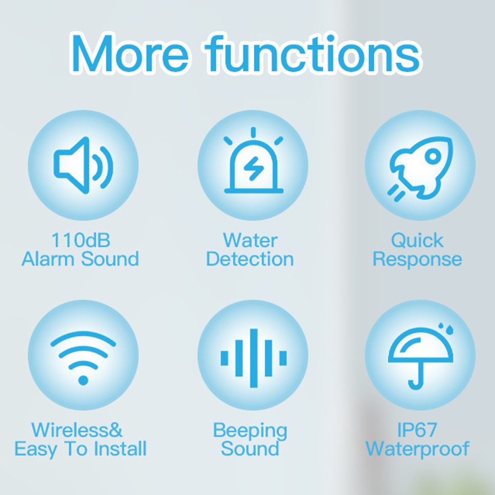 WL08 Tuya Zigbee Water Leak Sensor Wireless Flood Detector Smart Home Water Level Alarm Device