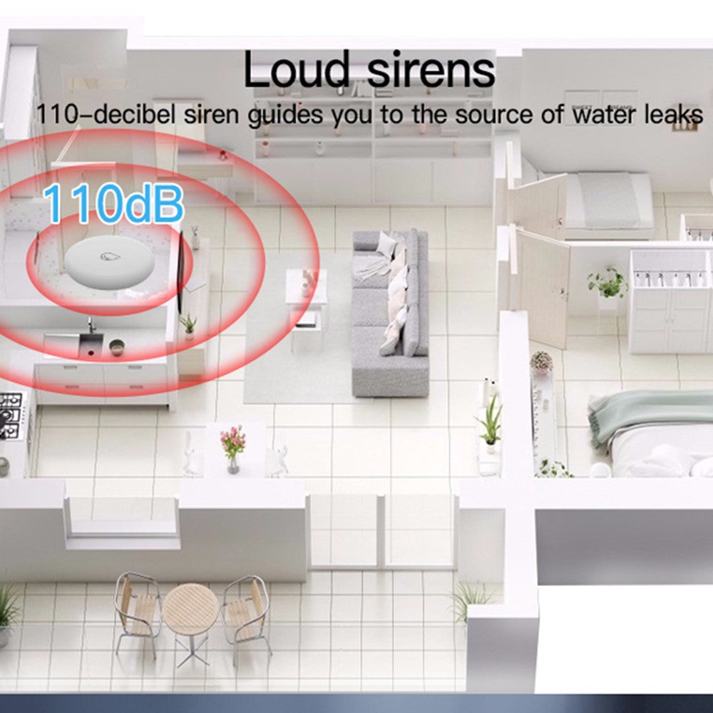 WL08 Tuya Zigbee Water Leak Sensor Wireless Flood Detector Smart Home Water Level Alarm Device