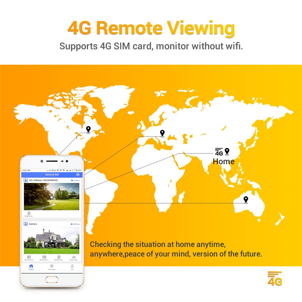 ESCAM QF450 1080P Cloud Storage 4G PIR Alarm Dome Pan/Tilt CCTV IP Camera with Solar Panel