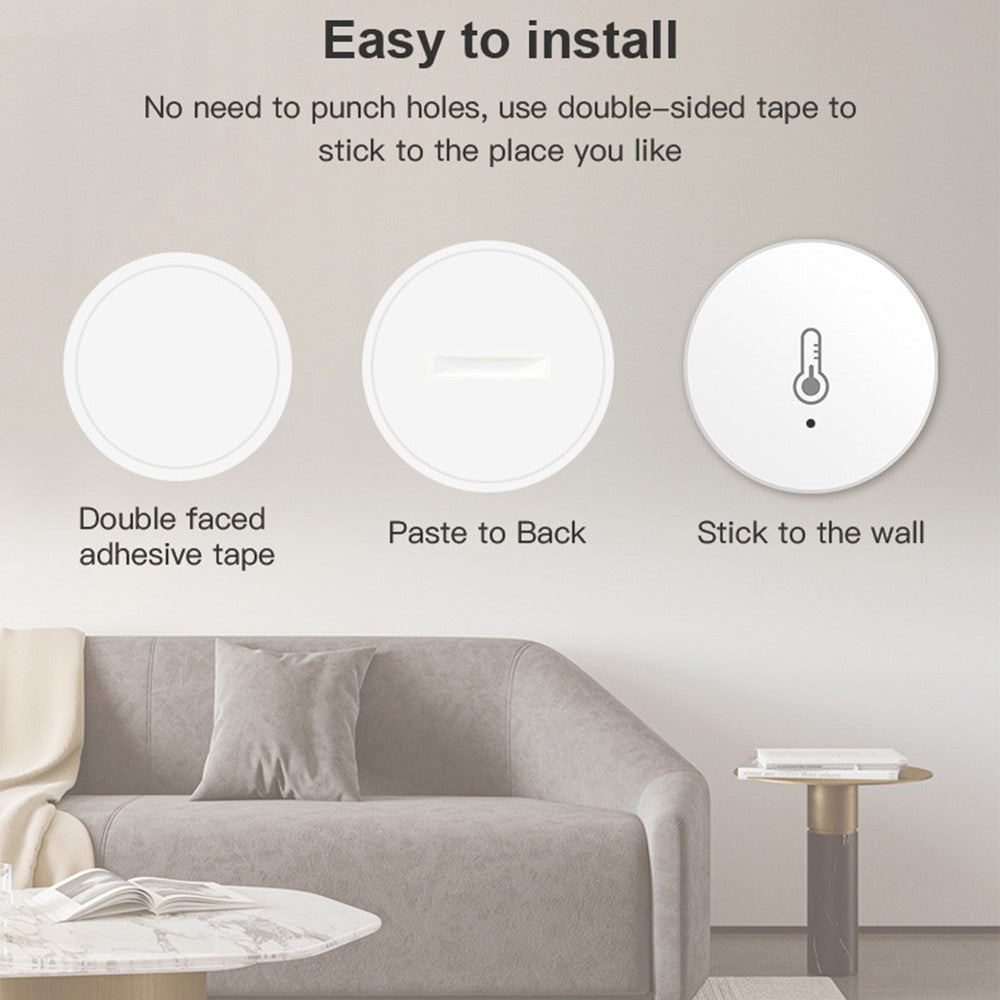 HS06 Tuya Zigbee Round Temperature Humidity Sensor Smart Home Indoor Thermometer Detector