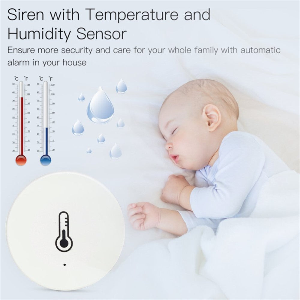 HS06 Tuya Zigbee Round Temperature Humidity Sensor Smart Home Indoor Thermometer Detector