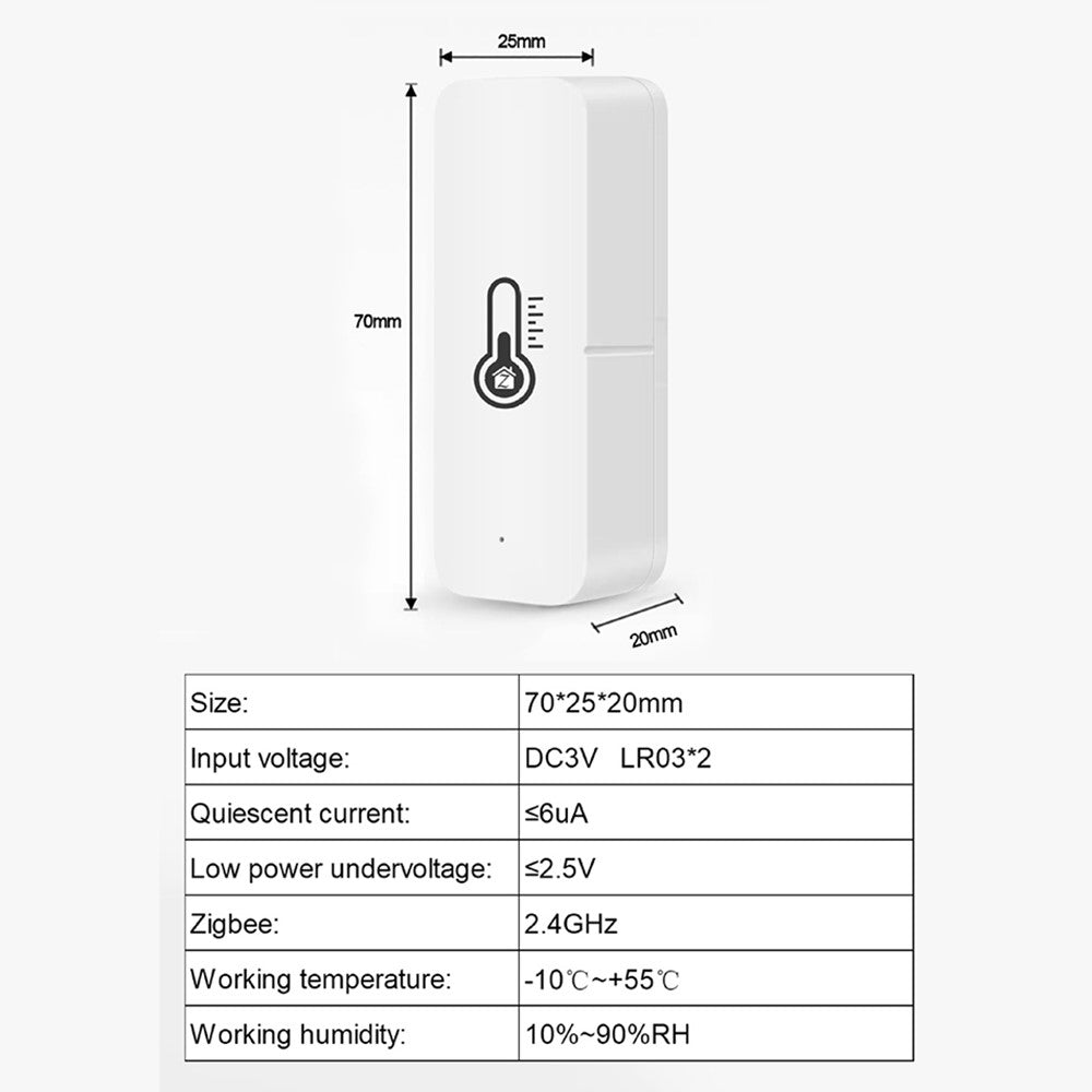 HS07 Zigbee / Wifi Smart Temperature Humidity Sensor Wireless Thermometer Compatible With Alexa Google Home