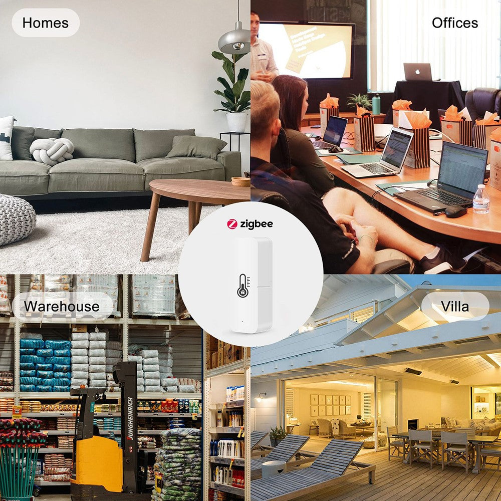HS07 Zigbee / Wifi Smart Temperature Humidity Sensor Wireless Thermometer Compatible With Alexa Google Home