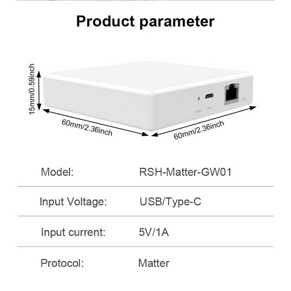 GW01 Tuya Smart Home Gateway Matter Protokol Multi-Mode Kablet Hub til Zigbee Thread Netværk Central Styring