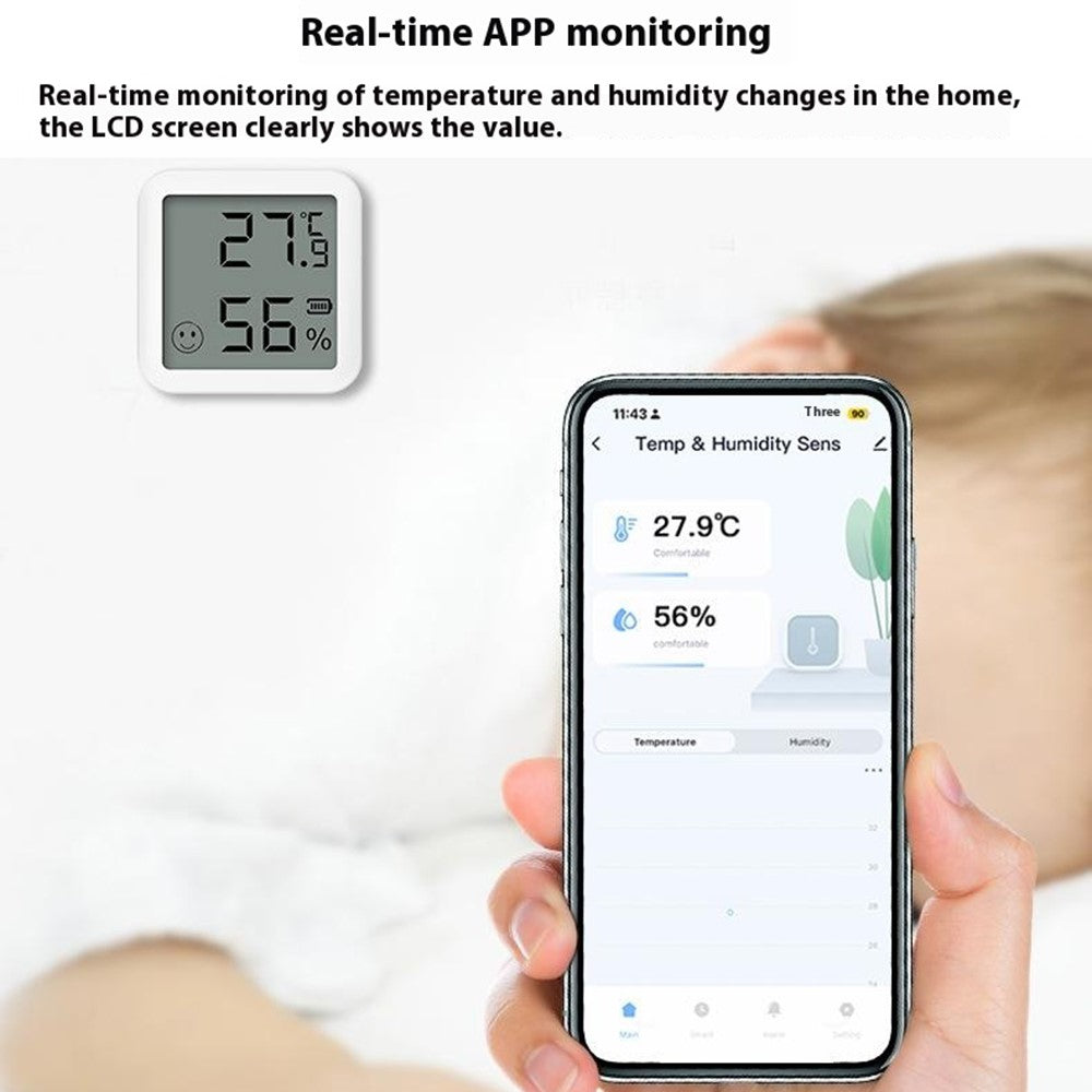 TH05 Smart Bluetooth-Compatible Thermometer Hygrometer LCD Display Temperature Humidity Sensor