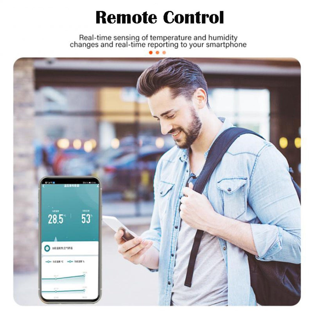 TH10 Smart Wireless Temperature Humidity Sensor Referesh Button for Home Automation Remote Detection