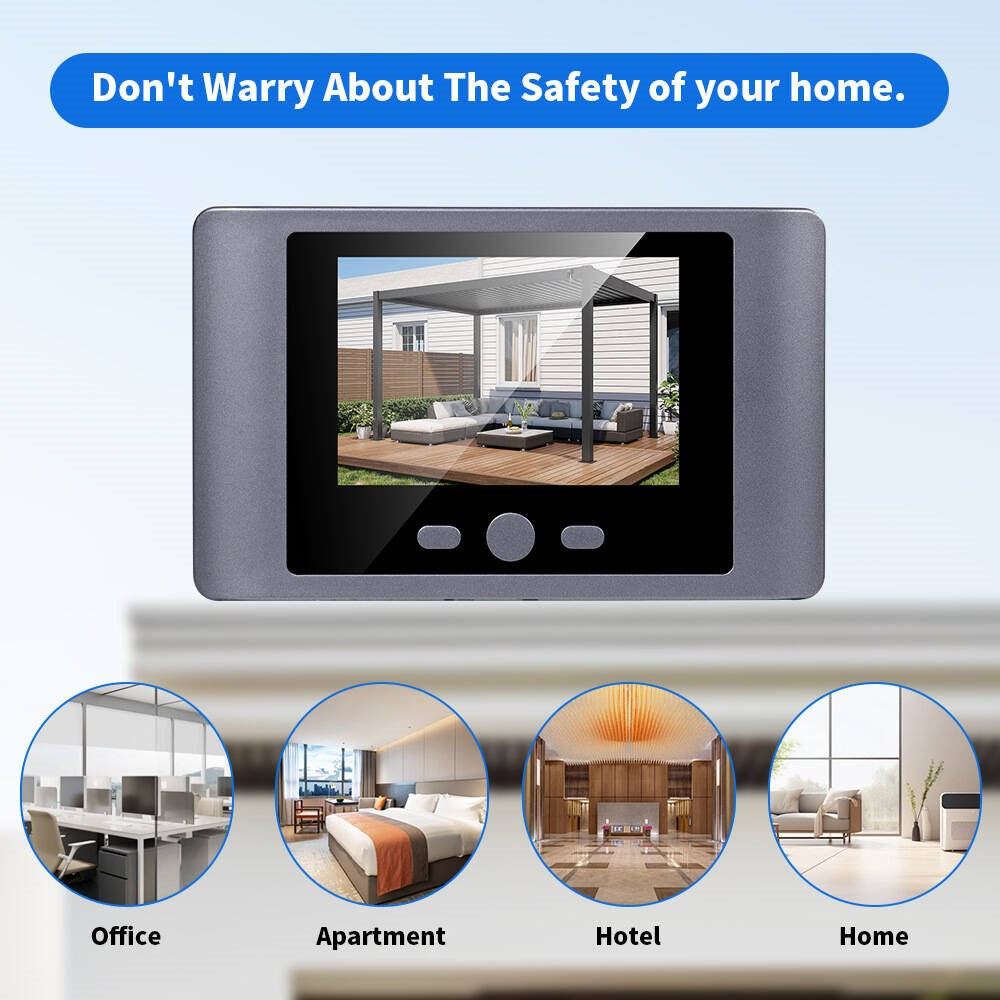 N100S 2.8 Inch Hidden Cat Eye Camera Night Vision Motion Detection Door Peephole Viewer