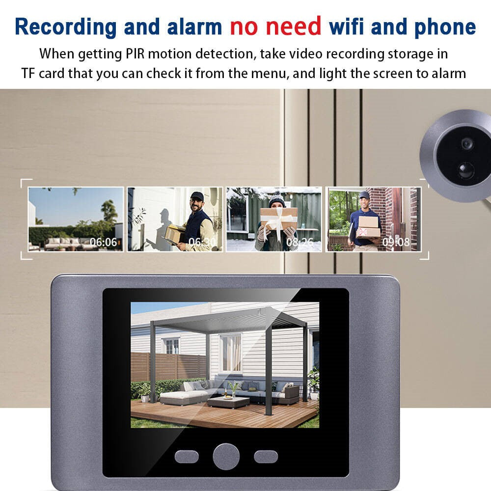 N100S 2.8 Inch Hidden Cat Eye Camera Night Vision Motion Detection Door Peephole Viewer