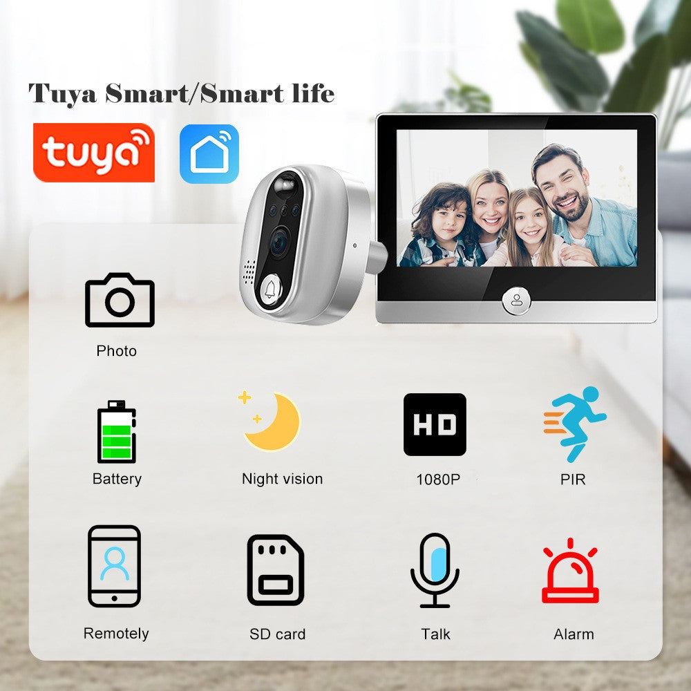 W1 4.3 Inch Color Screen WiFi Digital Peephole Camera Motion Detection Two Way Audio Smart Door Viewer