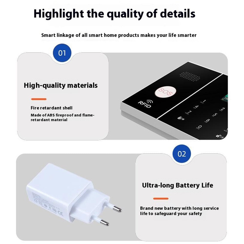 PG-108 Home Security Smart Alarm System APP Remote Control Wireless Burglar Alert, WiFi + 4G Version