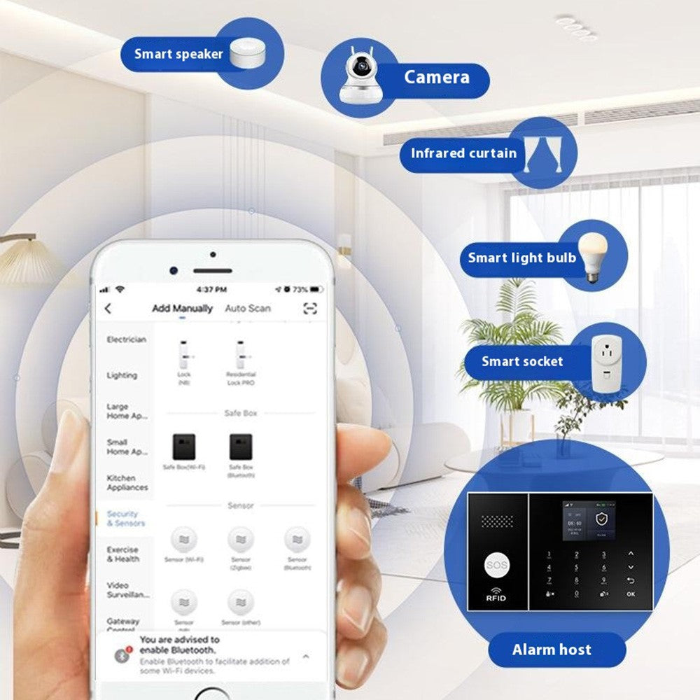 PG-108 Home Security Smart Alarm System APP Remote Control Wireless Burglar Alert, WiFi + 4G Version