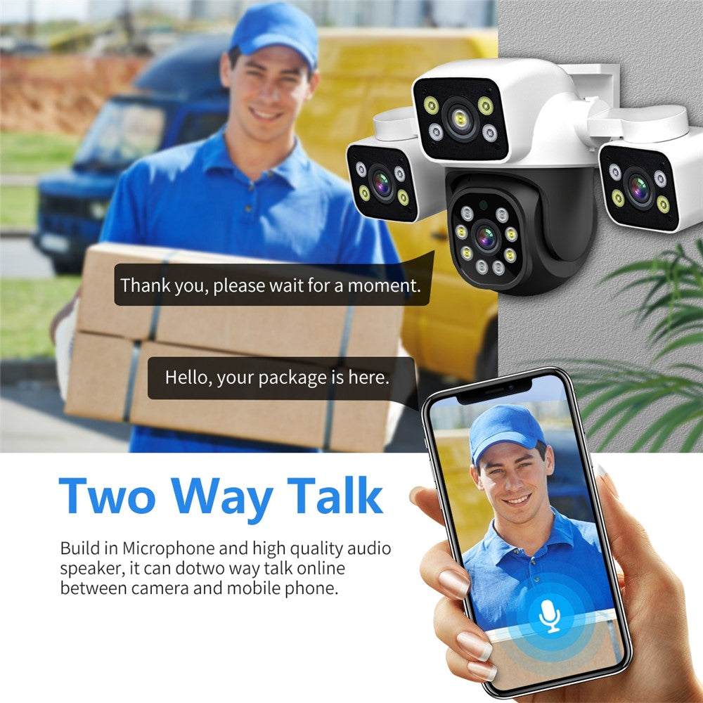 ESCAM PT223 Home Security 3 x 4MP Lens Camera WiFi Motion Detection Alarm Two-Way Audio Camera