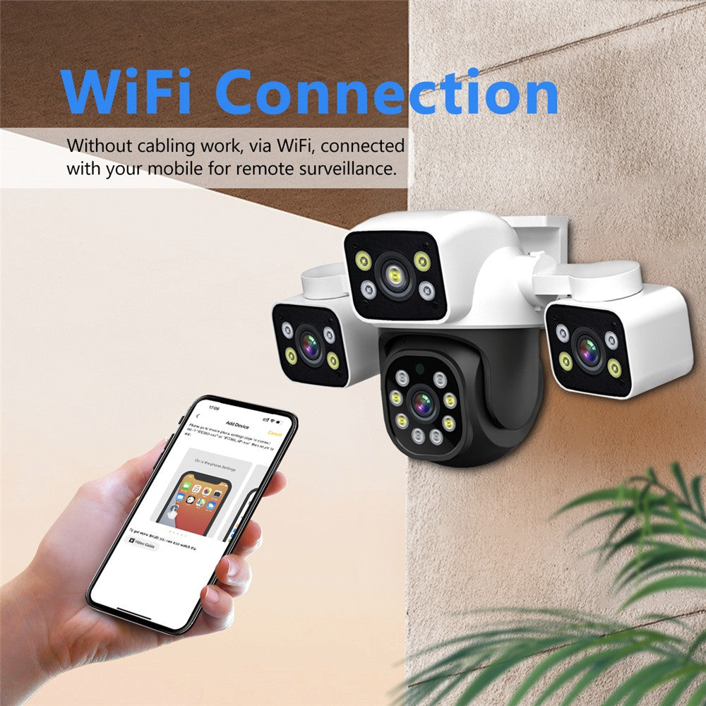 ESCAM PT223 Home Security 3 x 4MP Lens Camera WiFi Motion Detection Alarm Two-Way Audio Camera