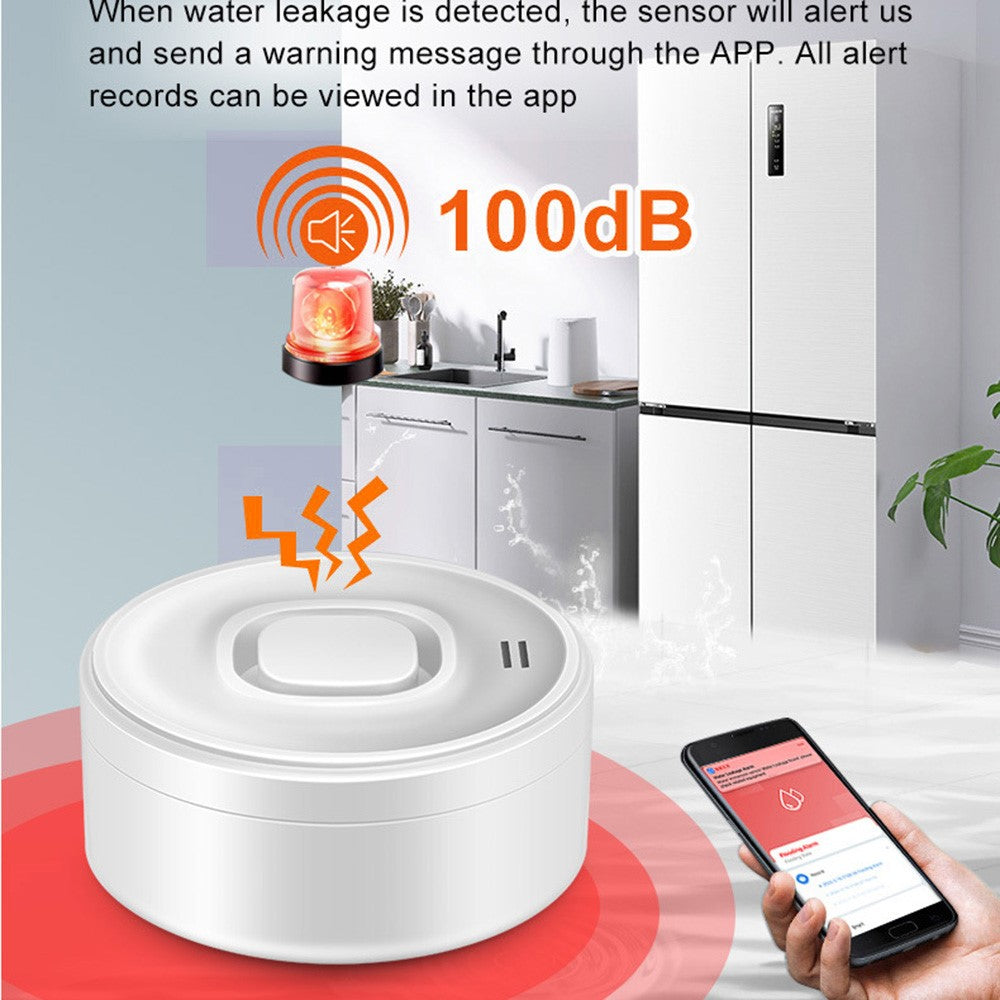 SQ400C001 100dB Alarm WiFi Smart Water Leak Detector Works with Amazon Alexa  /  Google Assistant