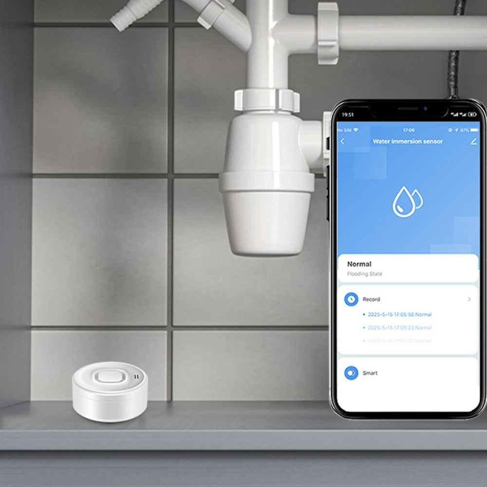 SQ400C001 100dB Alarm WiFi Smart Water Leak Detector Works with Amazon Alexa  /  Google Assistant