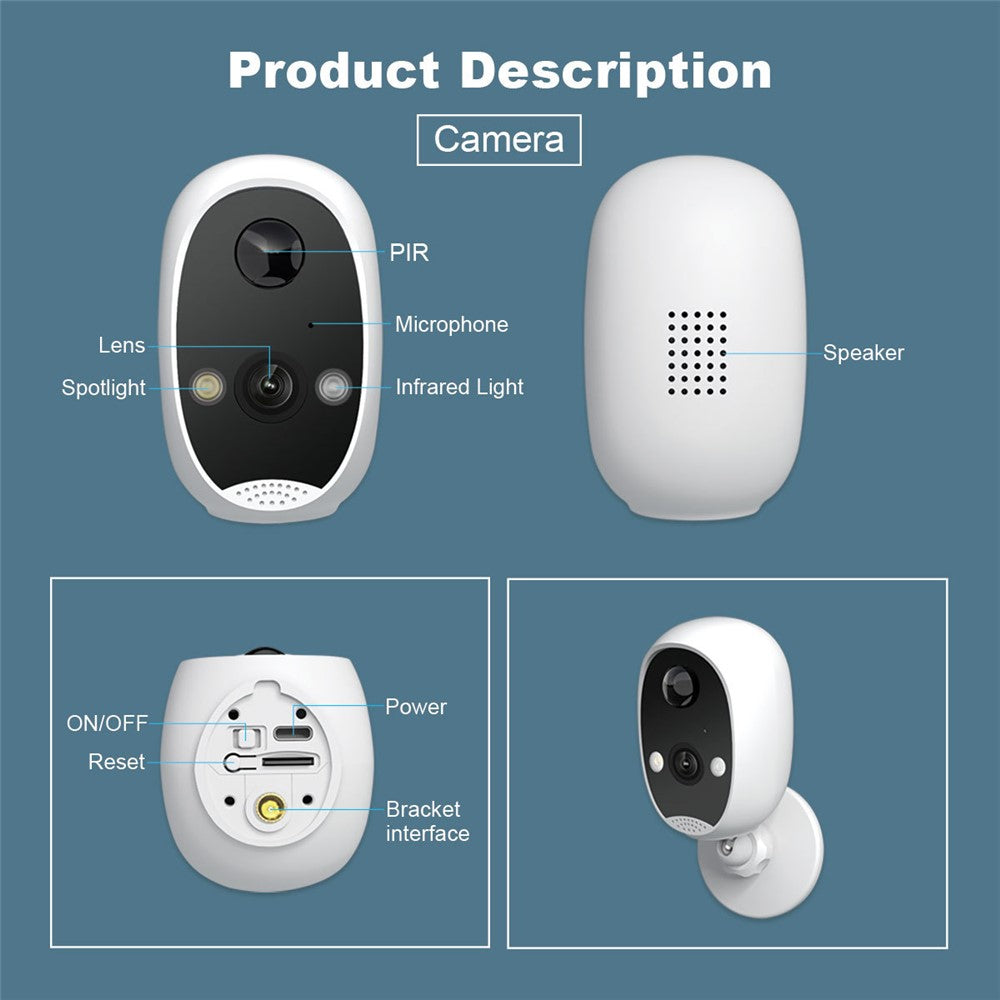 SRIHOME DH051_002_008 Smart Wireless Doorbell Set 4MP HD Indoor Video Intercom Low Power Consumption for Home