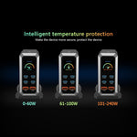 HHW 240W GaN USB-C 6-portars laddningsstation PD-nätadapter med färgdisplay för mobil/bärbar dator/hörlurar