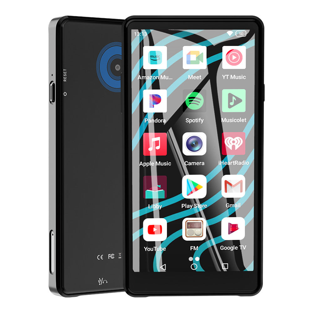 A03 Android MP3 Player Bluetooth-Compatible 5.0 Touchscreen Music Player 4GB+64GB Memory 16MP Camera 10H Battery Life