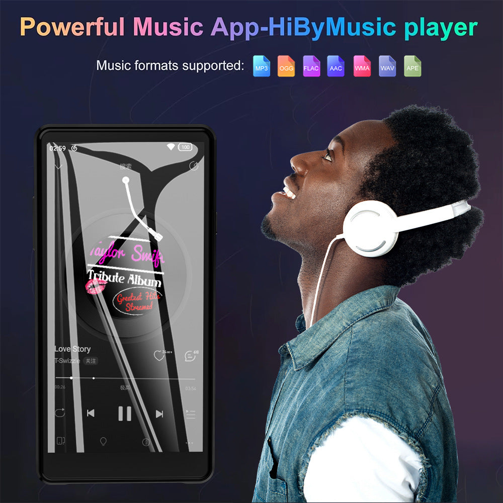 A03 Android MP3 Player Bluetooth-Compatible 5.0 Touchscreen Music Player 4GB+64GB Memory 16MP Camera 10H Battery Life