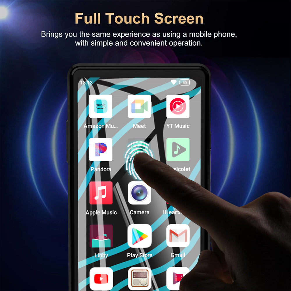 A03 Android MP3 Player Bluetooth-Compatible 5.0 Touchscreen Music Player 4GB+64GB Memory 16MP Camera 10H Battery Life