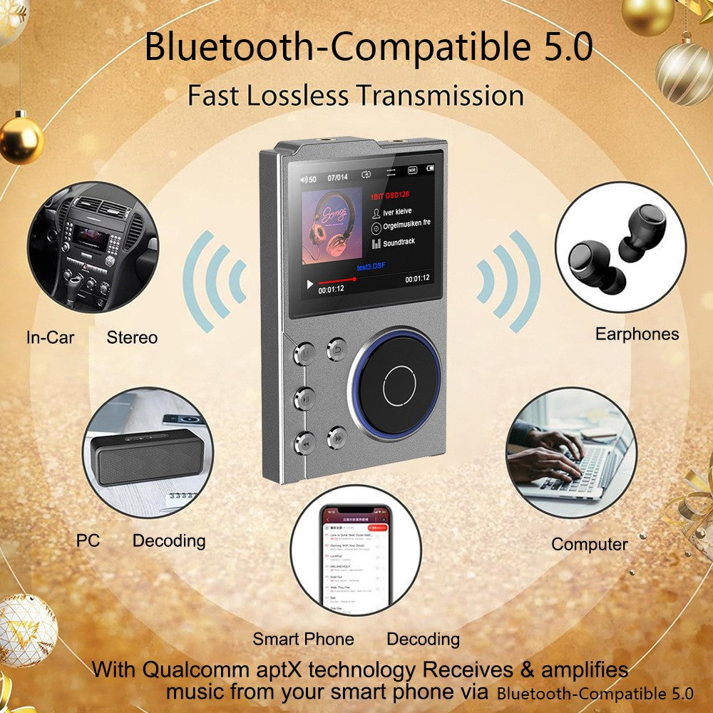 T10 HiFi Music Player 16GB 2.4 Inch Screen High-Quality Lossless Audio Player BT 5.0