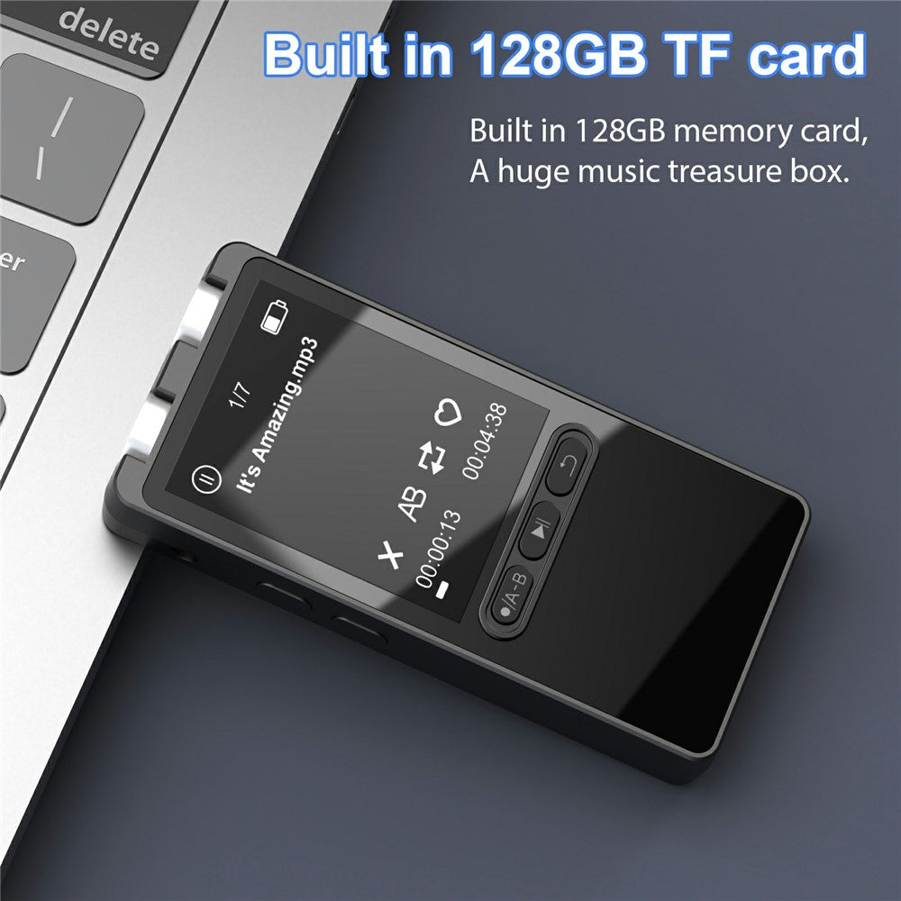 N27 Portable Bluetooth-compatible MP3 Player Large Storage Multi-Language Recorder 20H Long Standby One-Click Recording Audio Player