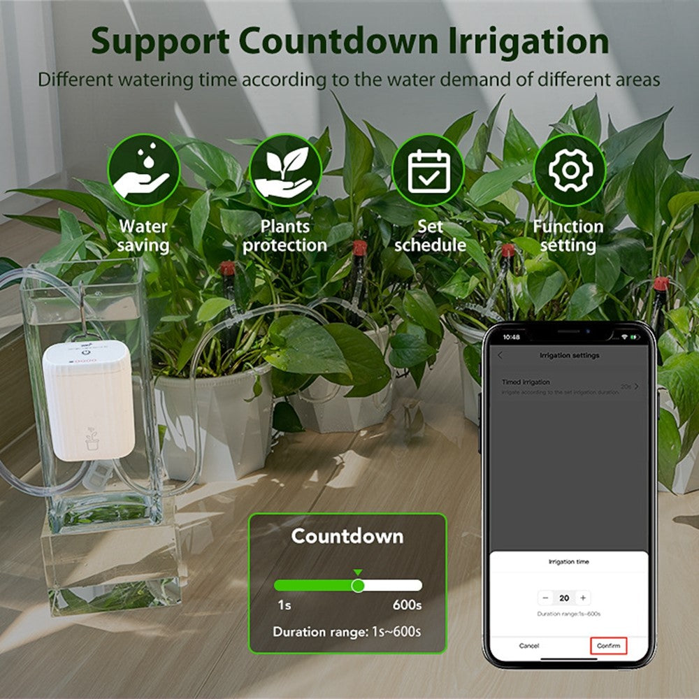 NEO NAS-WV08W Tuya WiFi Smart Auto Plant Watering System Timer Remote Control Indoor Balcony Flower Pot Irrigation Dripper