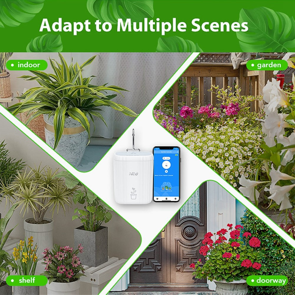 NEO NAS-WV08W Tuya WiFi Smart Auto Plant Watering System Timer Remote Control Indoor Balcony Flower Pot Irrigation Dripper