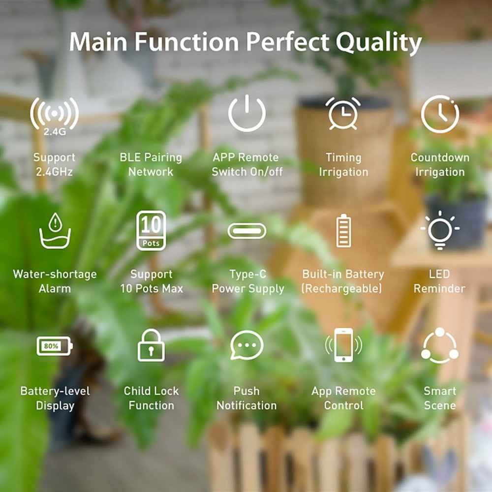 NEO NAS-WV08W Tuya WiFi Smart Auto Plant Watering System Timer Remote Control Indoor Balcony Flower Pot Irrigation Dripper
