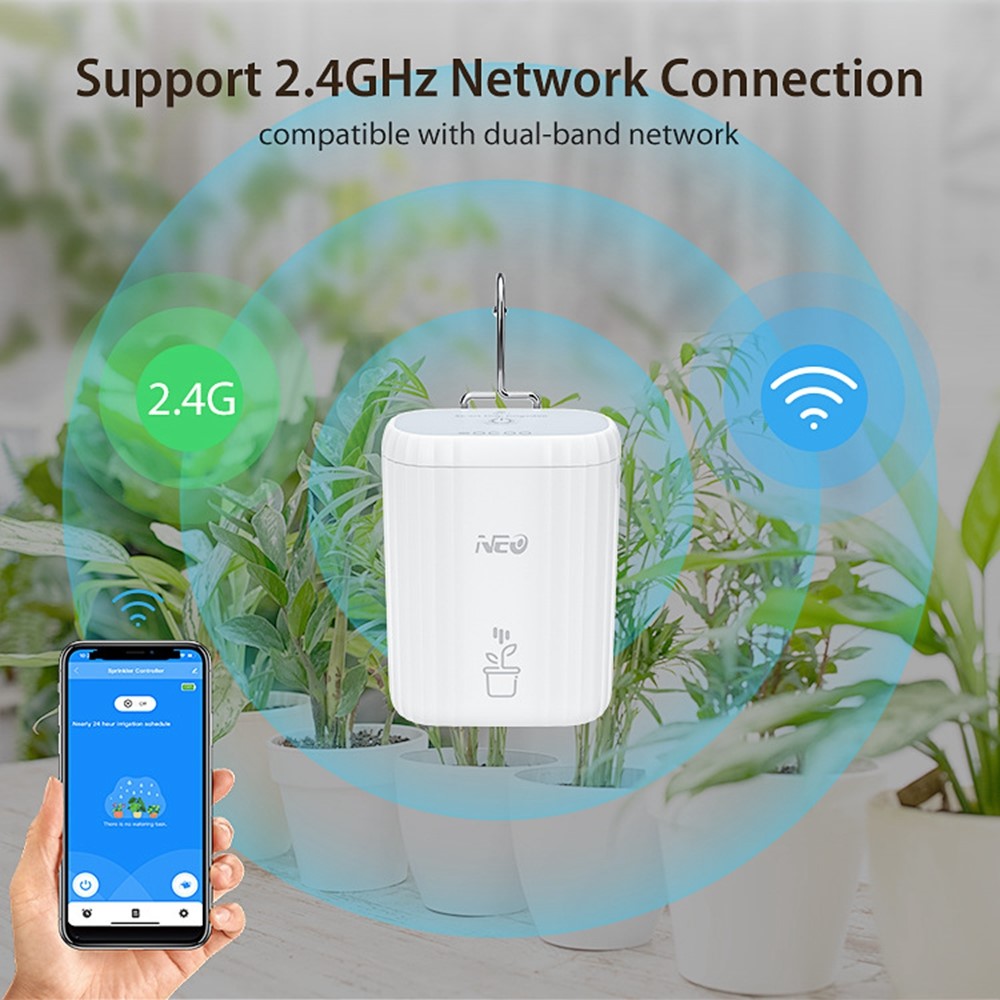 NEO NAS-WV08W Tuya WiFi Smart Auto Plant Watering System Timer Remote Control Indoor Balcony Flower Pot Irrigation Dripper