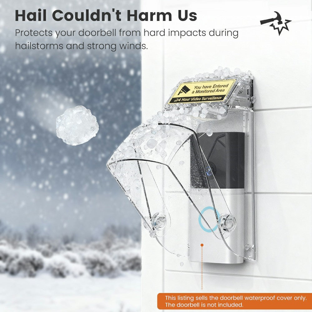 E10 Video Doorbell Waterproof Cover Anti-Theft Mounting Bracket Wireless Ring Button Dustproof Protector Shield for Outdoor Indoor