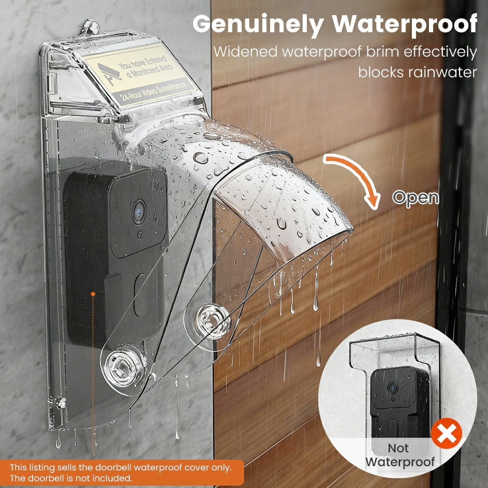 E10 Video Doorbell Waterproof Cover Anti-Theft Mounting Bracket Wireless Ring Button Dustproof Protector Shield for Outdoor Indoor