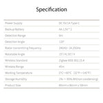 NEO ZigBee NAS-PS09B Human Presence Sensor Smart Millimeter-Wave Radar Monitor with Remote App Control