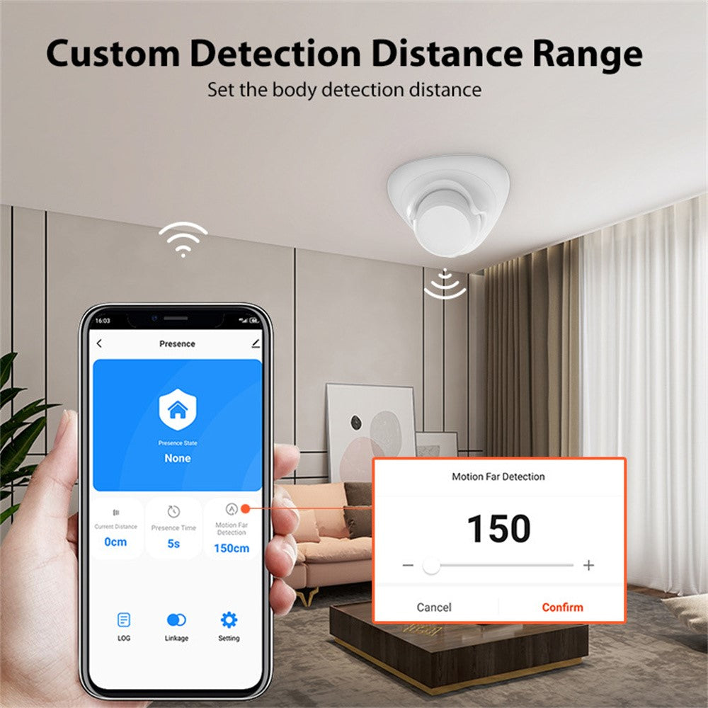 NEO ZigBee NAS-PS09B Human Presence Sensor Smart Millimeter-Wave Radar Monitor with Remote App Control