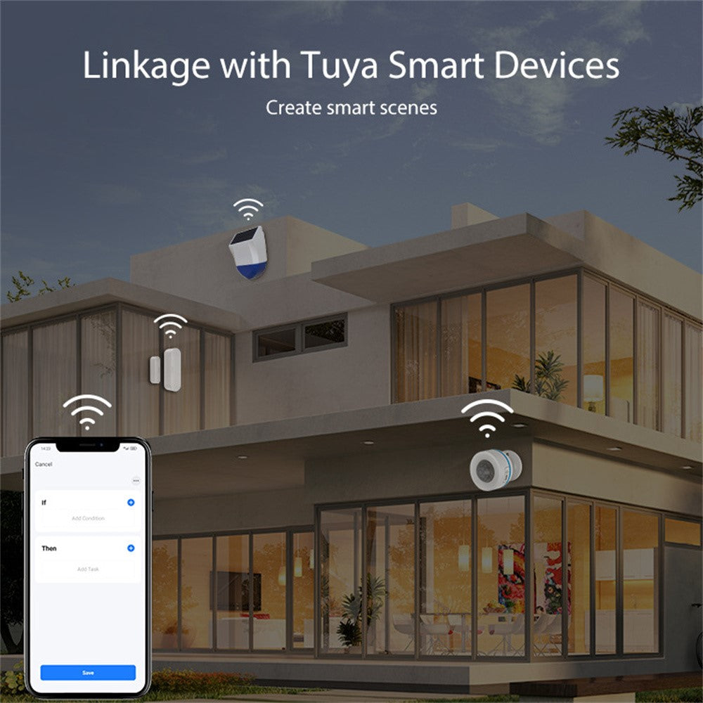 NEO ZigBee NAS-AB06B IPX5 Waterproof Solar Sound and Light Alarm Smart Outdoor Security Sensor with App Control