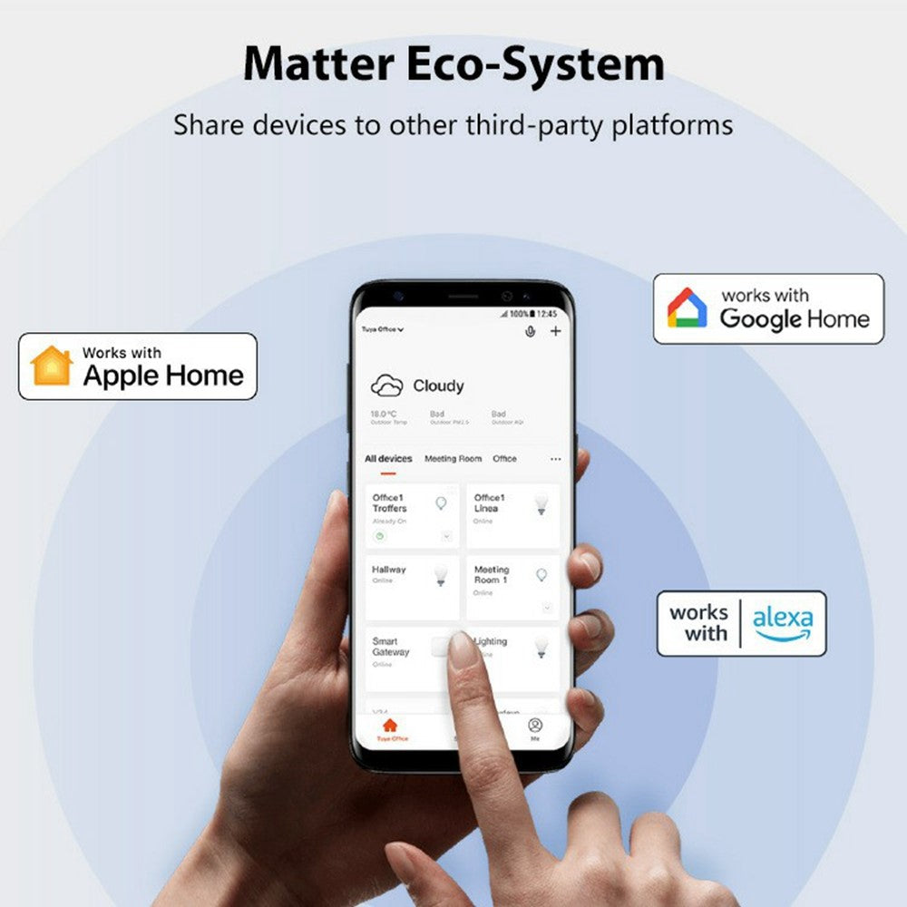 NEO Matter NAS-WR15WM 16A WiFi Smartstik med Strømmåler Smart Kontrol til Apple / Google / Amazon