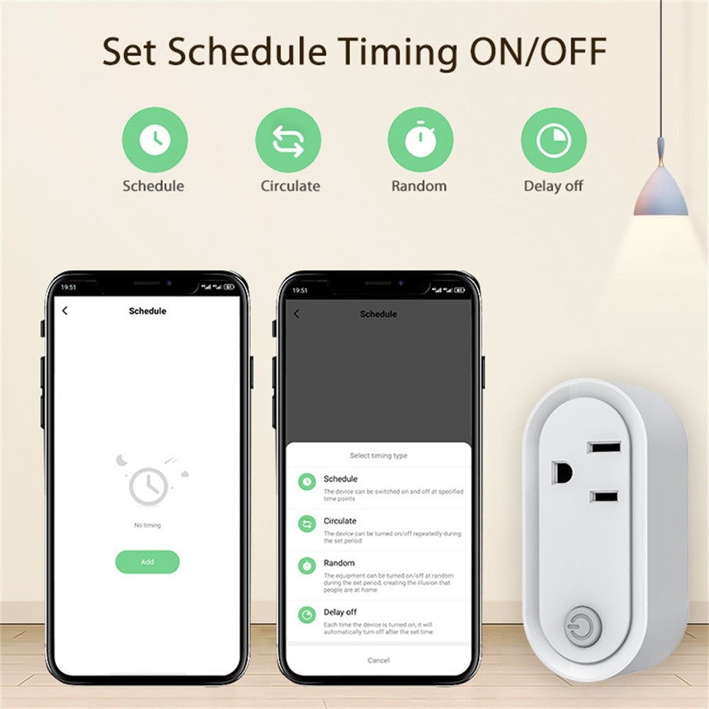 NEO NAS-WR12WM Tuya Matter WiFi Smart Stik 15A US Stik Smart Stikkontakt med Strømmåling til Apple / Google / Amazon