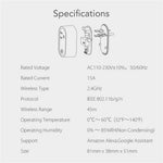 NEO NAS-WR12WM Tuya Matter WiFi Smart Stik 15A US Stik Smart Stikkontakt med Strømmåling til Apple / Google / Amazon