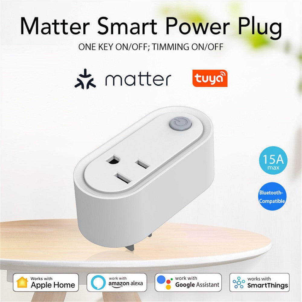 NEO NAS-WR12WM Tuya Matter WiFi Smart Stik 15A US Stik Smart Stikkontakt med Strømmåling til Apple / Google / Amazon
