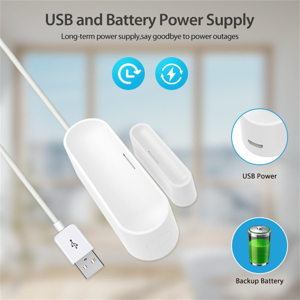 NEO NAS-DS07TM Matter Thread Door Sensor USB Powered Magnetic Smart Home Window Alarm Sensor (without Battery)
