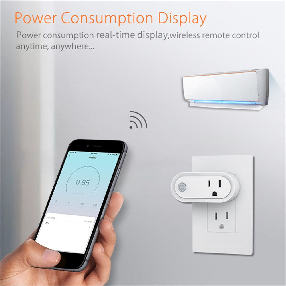 NEO NAS-WR12BH 15A ZigBee 3.0-smartstik med energiovervågning, stikkontakt, fungerer med Apple HomeKit / Google Assistant / Amazon Alexa, US-stik