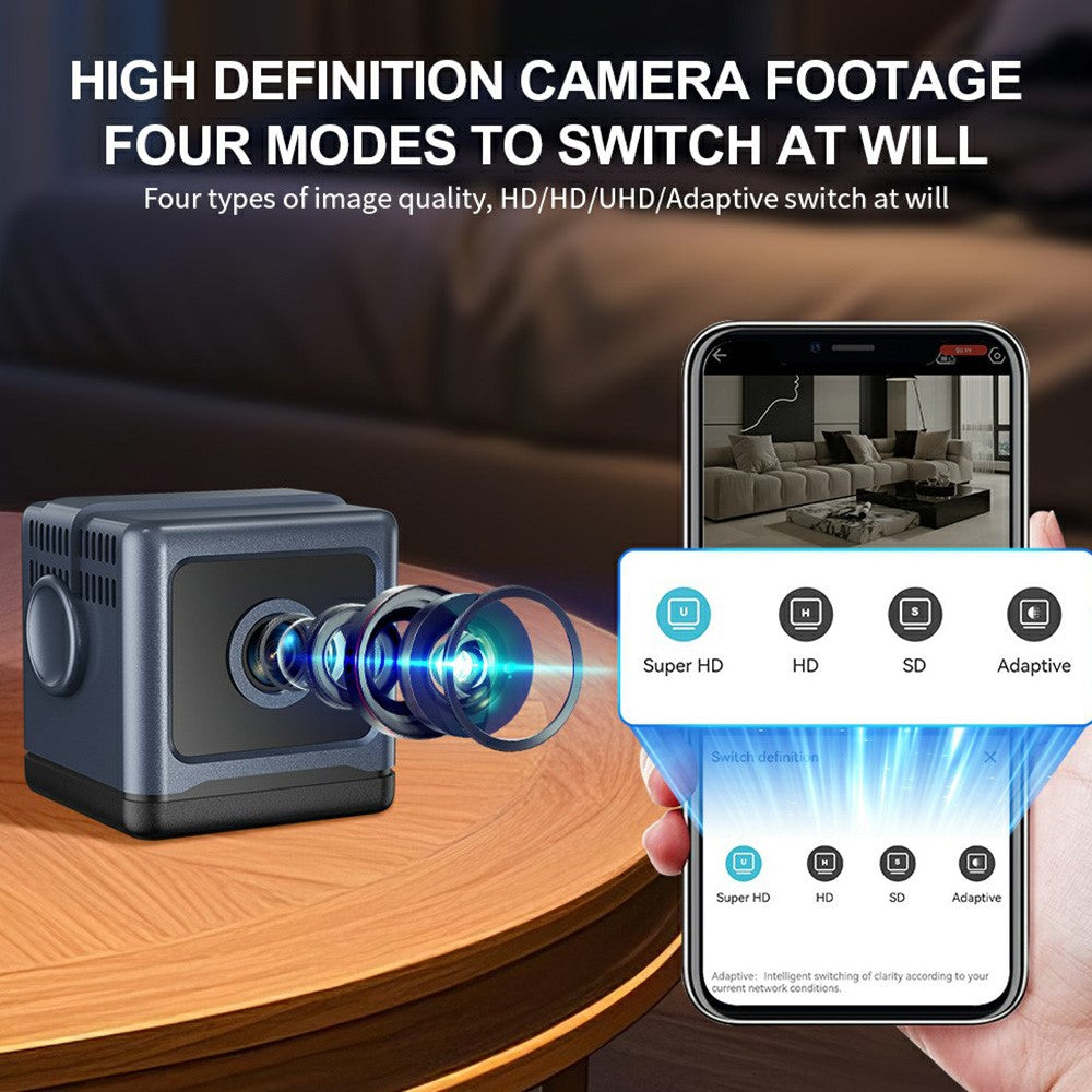 W03 Smart Alarm Wireless Security Camera Motion Detection Mini Battery Camera with Removable Stand for Home, No Card