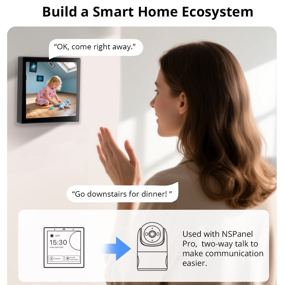 SONOFF CAM-PT2 Smart Security Camera 1080P HD Indoor Camera with Two-Way Audio  /  Night Vision  /  Human Detection