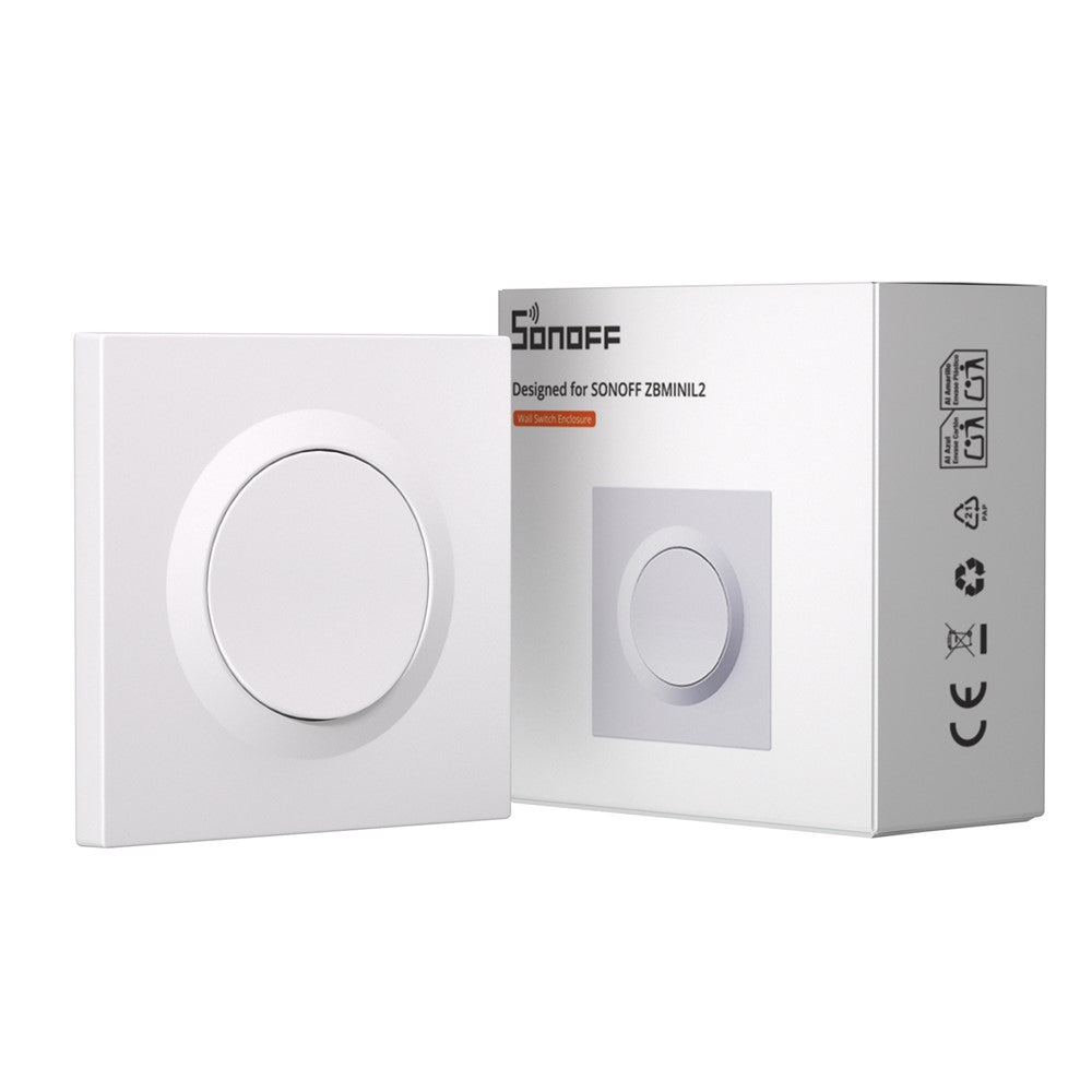 SONOFF E1GSL For Sonoff ZBMINIL2 Retrofit Module 1-Gang Wall Switch Enclosure No Neutral Wire Required, 86mm x 86mm