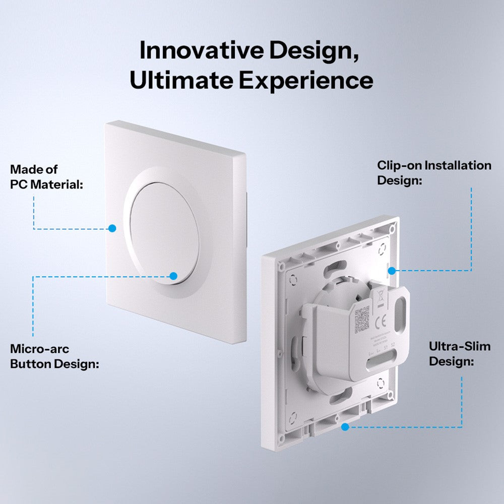 SONOFF E1GSL For Sonoff ZBMINIL2 Retrofit Module 1-Gang Wall Switch Enclosure No Neutral Wire Required, 86mm x 86mm