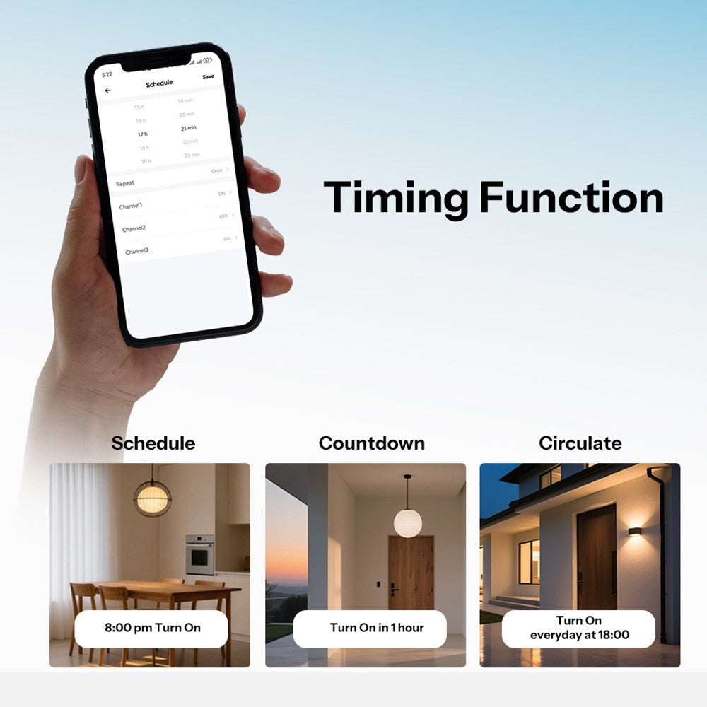SONOFF T6-1C-120M 1-Gang Smart Touch vægkontakt Matter aftageligt relæ Apple økosystem-kompatibel